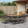 Set de comedor de jardín 11 pzas y cojines ratán sintético gris de , Conjuntos de jardín - Ref: Foro24-3278161, Precio: 578,1...