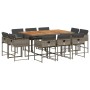 Set de comedor de jardín 11 pzas y cojines ratán sintético gris de , Conjuntos de jardín - Ref: Foro24-3278161, Precio: 578,1...