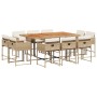 Set comedor de jardín 11 pzas con cojines ratán sintético beige de , Conjuntos de jardín - Ref: Foro24-3278163, Precio: 578,8...