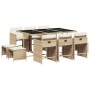 Set comedor de jardín 11 pzas con cojines ratán sintético beige de , Conjuntos de jardín - Ref: Foro24-3277917, Precio: 502,2...