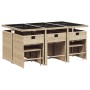 Set comedor de jardín 11 pzas con cojines ratán sintético beige de , Conjuntos de jardín - Ref: Foro24-3277917, Precio: 502,2...