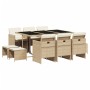 Set comedor de jardín 11 pzas con cojines ratán sintético beige de , Conjuntos de jardín - Ref: Foro24-3277737, Precio: 583,4...