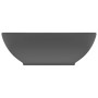 Lavabo de lujo ovalado cerámica gris oscuro mate 40x33 cm de vidaXL, Lavabos - Ref: Foro24-146928, Precio: 69,36 €, Descuento: %