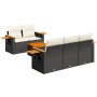 Set de sofás de jardín 6 piezas y cojines ratán sintético negro en Conjuntos de jardín | Comprar online en Foru.es