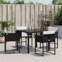 Sillas de jardín con cojines 4 unidades ratán sintético negro de , Sillas de jardín - Ref: Foro24-4007475, Precio: 154,32 €, ...