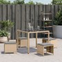 Taburetes jardín cojines 4 uds ratán PE beige mezcla 40x40x35cm de , Otomanas de exterior - Ref: Foro24-4007489, Precio: 87,4...