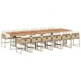 Set comedor de jardín con cojines 13 pzas ratán sintético beige de , Conjuntos de jardín - Ref: Foro24-3278079, Precio: 876,4...