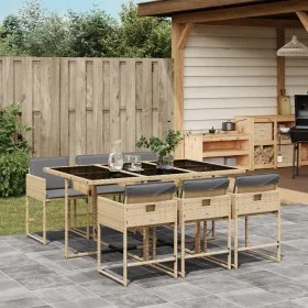 Set comedor de jardín 7 pzas con cojines ratán sintético beige de , Conjuntos de jardín - Ref: Foro24-3278039, Precio: 524,80...