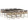 Set comedor de jardín 9 pzas con cojines ratán sintético beige de , Conjuntos de jardín - Ref: Foro24-3278051, Precio: 535,24...