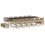 Set comedor de jardín 17 pzas con cojines ratán sintético beige de , Conjuntos de jardín - Ref: Foro24-3278135, Precio: 904,8...