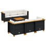 Set de sofás de jardín 7 pzas con cojines ratán sintético negro de , Conjuntos de jardín - Ref: Foro24-3261737, Precio: 489,2...