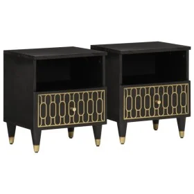 Mesitas de noche 2 uds madera maciza de mango 40x33x46 cm de , Mesitas de noche - Ref: Foro24-358327, Precio: 78,40 €, Descue...