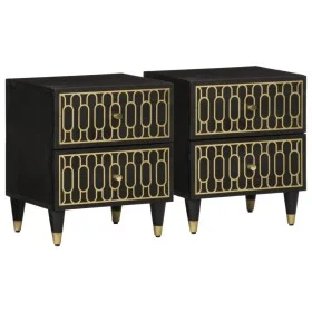 Mesitas de noche 2 uds madera maciza de mango 40x33x46 cm de , Mesitas de noche - Ref: Foro24-358319, Precio: 122,73 €, Descu...