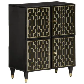 Armario auxiliar madera maciza de mango 60x33x75 cm de , Almacenamiento para CD y DVD - Ref: Foro24-358346, Precio: 112,61 €,...
