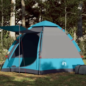 Tienda de campaña cabaña 4 personas apertura rápida azul de , Tiendas de campaña - Ref: Foro24-4005336, Precio: 94,38 €, Desc...