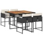 Set de muebles jardín 5 pzas con cojines ratán sintético negro de , Conjuntos de jardín - Ref: Foro24-3278030, Precio: 272,98...