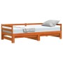 Sofá cama nido madera maciza de pino marrón cera 90x190 cm de , Camas y somieres - Ref: Foro24-847160, Precio: 138,44 €, Desc...