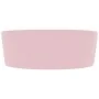 Lavabo lujo con rebosadero cerámica rosa mate 36x13 cm de vidaXL, Lavabos - Ref: Foro24-147032, Precio: 76,31 €, Descuento: %