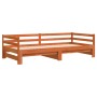 Sofá cama nido madera maciza de pino marrón cera 90x190 cm de , Camas y somieres - Ref: Foro24-847160, Precio: 138,44 €, Desc...