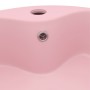 Lavabo lujo con rebosadero cerámica rosa mate 36x13 cm de vidaXL, Lavabos - Ref: Foro24-147032, Precio: 77,68 €, Descuento: %
