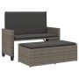 Banco de jardín con cojines y reposapiés ratán sintético gris de , Bancos de jardín - Ref: Foro24-368409, Precio: 243,90 €, D...