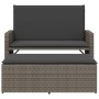 Banco de jardín con cojines y reposapiés ratán sintético gris de , Bancos de jardín - Ref: Foro24-368409, Precio: 243,90 €, D...