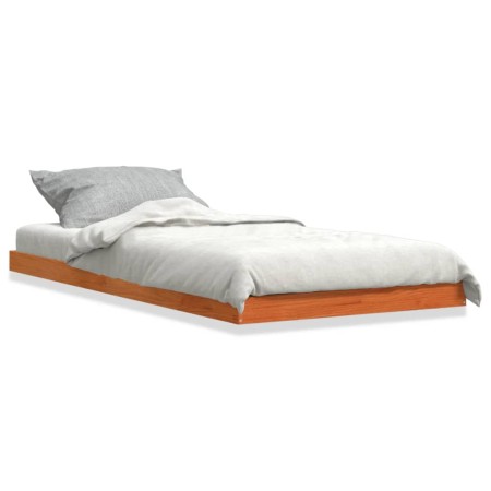 Estructura de cama madera maciza de pino marrón cera 90x190 cm de , Camas y somieres - Ref: Foro24-847157, Precio: 56,31 €, D...