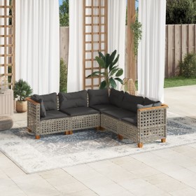Juego de sofás jardín con cojines 5 pzas ratán sintético gris de , Conjuntos de jardín - Ref: Foro24-3261825, Precio: 432,51 ...
