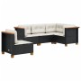 Set de muebles de jardín 5 pzas y cojines ratán sintético negro de , Conjuntos de jardín - Ref: Foro24-3261833, Precio: 352,9...