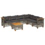 Set de sofás de jardín 7 pzas con cojines ratán sintético gris de , Conjuntos de jardín - Ref: Foro24-3261867, Precio: 578,68...