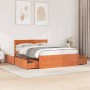 Estructura cama con cajones madera pino marrón cera 120x200 cm de , Camas y somieres - Ref: Foro24-3282353, Precio: 285,64 €,...