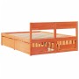 Estructura cama con cajones madera pino marrón cera 120x200 cm de , Camas y somieres - Ref: Foro24-3282353, Precio: 285,64 €,...