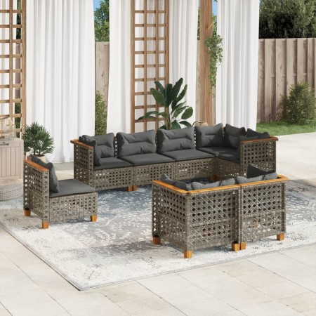 Set de sofás de jardín y cojines 8 piezas ratán sintético gris de , Conjuntos de jardín - Ref: Foro24-3261903, Precio: 706,58...
