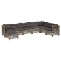 Set de sofás de jardín y cojines 8 piezas ratán sintético gris de , Conjuntos de jardín - Ref: Foro24-3261957, Precio: 669,02...
