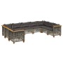 Set de muebles de jardín 9 pzas y cojines ratán sintético gris de , Conjuntos de jardín - Ref: Foro24-3261981, Precio: 760,63...