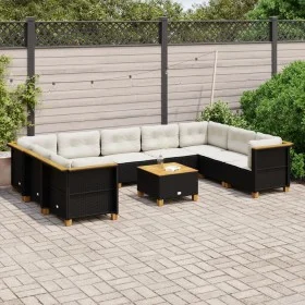 Set de sofás de jardín 10 pzas cojines ratán sintético negro de , Conjuntos de jardín - Ref: Foro24-3261983, Precio: 776,49 €...