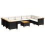 Set de sofás de jardín 10 pzas cojines ratán sintético negro de , Conjuntos de jardín - Ref: Foro24-3261983, Precio: 663,94 €...