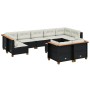 Set de sofás de jardín 10 pzas cojines ratán sintético negro de , Conjuntos de jardín - Ref: Foro24-3261995, Precio: 663,94 €...