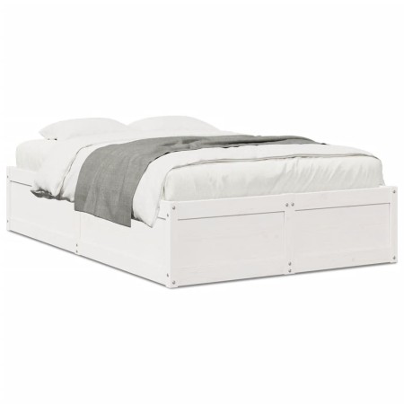 Estructura de cama madera maciza de pino blanco 120x200 cm de , Camas y somieres - Ref: Foro24-3282379, Precio: 215,37 €, Des...