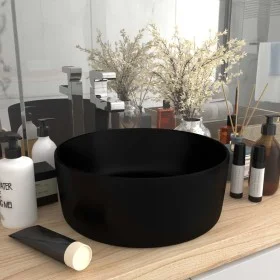 Lavabo de lujo redondo cerámica negro mate 40x15 cm de vidaXL, Lavabos - Ref: Foro24-147019, Precio: 67,46 €, Descuento: %
