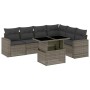 Set de sofás de jardín 7 pzas con cojines ratán sintético gris de , Conjuntos de jardín - Ref: Foro24-3267300, Precio: 464,49...