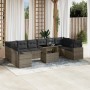 Set de sofás de jardín 11 pzas y cojines ratán sintético gris de , Conjuntos de jardín - Ref: Foro24-3267520, Precio: 684,98 ...