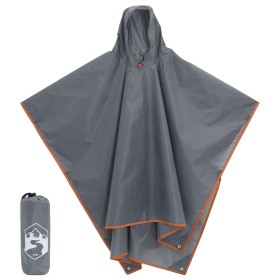 Poncho de lluvia con capucha 2 en 1 gris y naranja 223x145 cm de , Camping y senderismo - Ref: Foro24-4004199, Precio: 24,37 ...