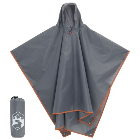 Poncho de lluvia con capucha 2 en 1 gris y naranja 223x145 cm de , Camping y senderismo - Ref: Foro24-4004199, Precio: 24,37 ...