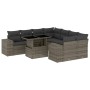 Set de muebles de jardín 9 pzas y cojines ratán sintético gris de , Conjuntos de jardín - Ref: Foro24-3269060, Precio: 597,28...