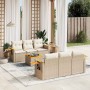 Set sofás de jardín 7 piezas y cojines ratán sintético beige en Conjuntos de jardín | Comprar online en Foru.es