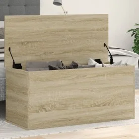 Caja de almacenaje madera ingeniería roble Sonoma 100x42x46 cm de , Baúles de almacenamiento - Ref: Foro24-840662, Precio: 85...