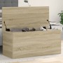 Caja de almacenaje madera ingeniería roble Sonoma 100x42x46 cm de , Baúles de almacenamiento - Ref: Foro24-840662, Precio: 86...