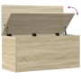 Caja de almacenaje madera ingeniería roble Sonoma 100x42x46 cm de , Baúles de almacenamiento - Ref: Foro24-840662, Precio: 86...