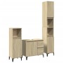 Set de muebles de baño 3 pzas madera contrachapada roble Sonoma de , Muebles de baño - Ref: Foro24-3282654, Precio: 184,97 €,...